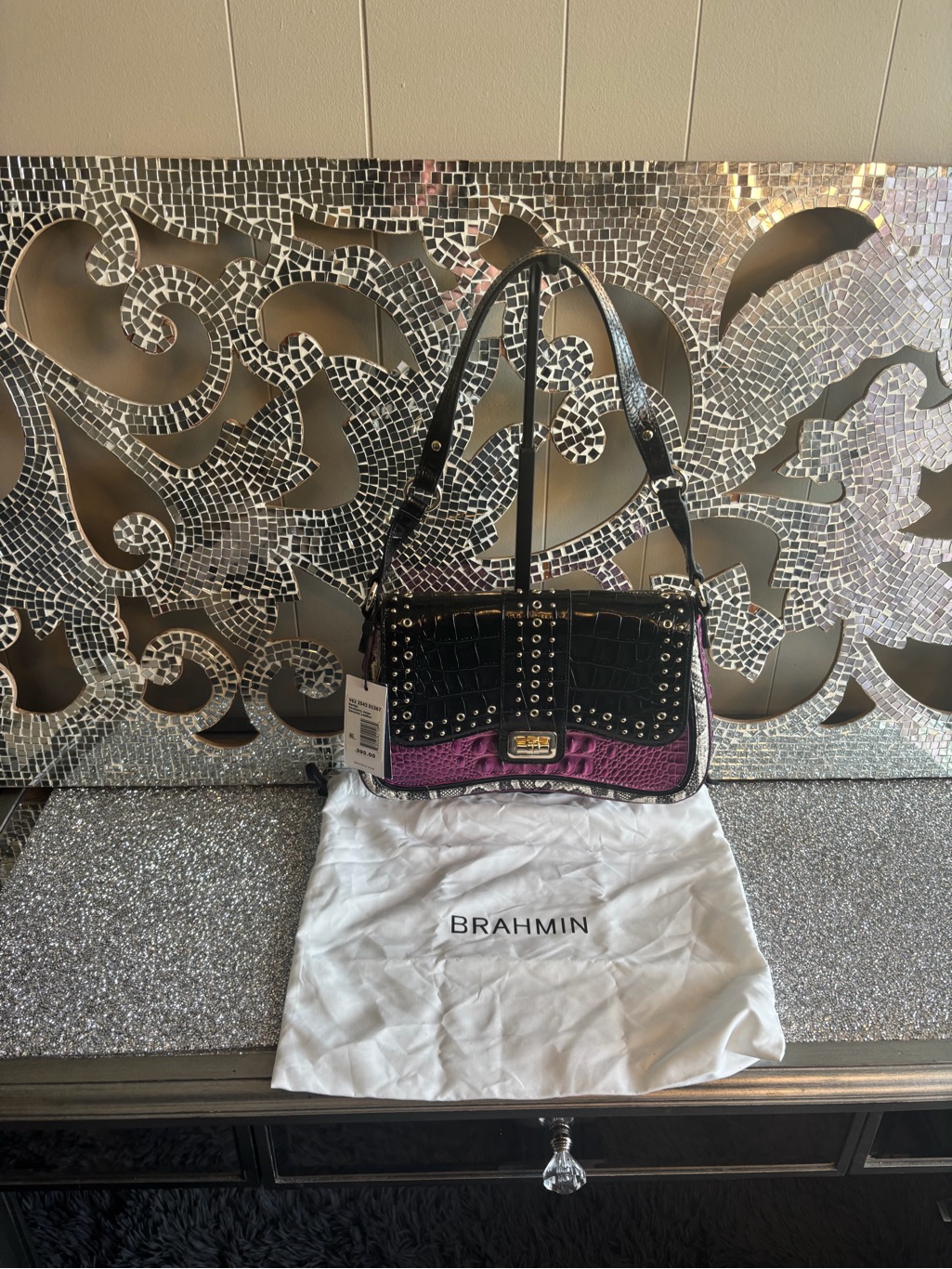 Brahmin Nerida Dewberry Arise Leather Shoulder Bag
